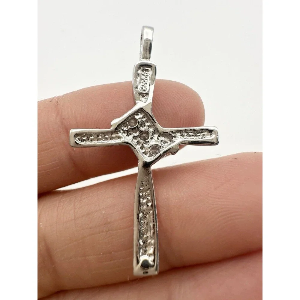 925 sterling silver genuine diamond Cross Pendant